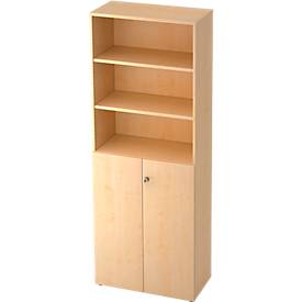TOPAS LINE stellingkast, 3 OH legbord/3 OH deuren, esdoorn/maple