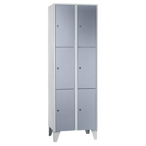 Wolf Privé-vakkenkast, 2 vakken, 6 vakken, breedte 600 mm, zilvergrijs