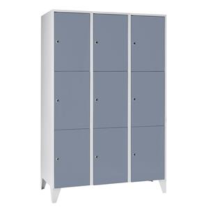 Wolf Privé-vakkenkast, 3 vakken, 9 vakken, breedte 1200 mm, zilvergrijs
