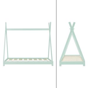 ML-DESIGN Kinderbett Tipi Bett Hausbett Kinderhaus Jugendbett Holzbett Bettenhaus, Mint 80x160cm mit Lattenrost aus Kiefernholz