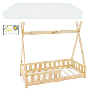 ML-DESIGN Kinderbett Kinderbett mit Rausfallschutz und Lattenrost inkl. Matratze 70x140 cm
