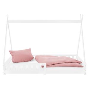 ml-design Kinderbett Tipi mit Lattenrost, 90x200 cm, Weiß, aus Kiefernholz, Indianer Bett für Mädchen & Jungen, Hausbett mit Zaun Kinderhaus Jugendbett