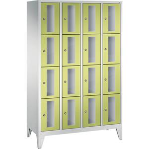 C+P CLASSIC Fächerschrank, Fachhöhe 375 mm, mit Füßen, 16 Fächer, Breite 1190 mm, Tür viridingrün