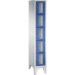 C+P CLASSIC Fächerschrank, Fachhöhe 295 mm, mit Füßen, 5 Fächer, Breite 320 mm, Tür enzianblau