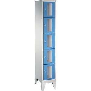 C+P CLASSIC Fächerschrank, Fachhöhe 295 mm, mit Füßen, 5 Fächer, Breite 320 mm, Tür lichtblau