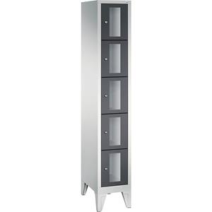 C+P CLASSIC Fächerschrank, Fachhöhe 295 mm, mit Füßen, 5 Fächer, Breite 320 mm, Tür schwarzgrau