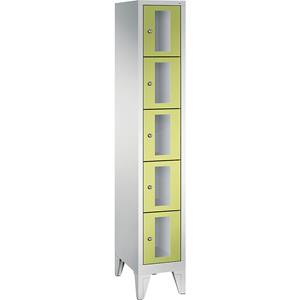 C+P CLASSIC Fächerschrank, Fachhöhe 295 mm, mit Füßen, 5 Fächer, Breite 320 mm, Tür viridingrün
