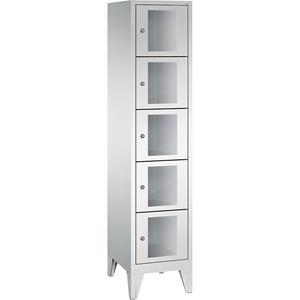 C+P CLASSIC Fächerschrank, Fachhöhe 295 mm, mit Füßen, 5 Fächer, Breite 420 mm, Tür lichtgrau