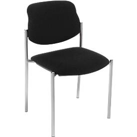 NowyStyl Stapelstoel Styl, stof, zwart, aluminium zilver