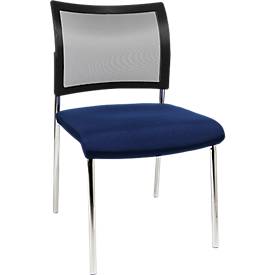 Topstar Bezoekersstoel, 4-poot, gaas, zonder armleuningen, set van 2, blauw