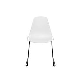 Topstar T2020 kuipstoel, sledeonderstel, ergonomische zitschaal, stapelbaar tot 4 stuks, zithoogte 450 mm, set van 2, zonder armleggers, wit/zwart