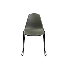 Topstar T2020 kuipstoel, sledeonderstel, ergonomische zitschaal, stapelbaar tot 4 stuks, zithoogte 450 mm, set van 2, zonder armleggers, grijs/zwart
