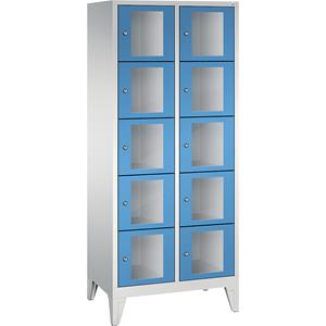 C+P CLASSIC Fächerschrank, Fachhöhe 295 mm, mit Füßen, 10 Fächer, Breite 810 mm, Tür lichtblau