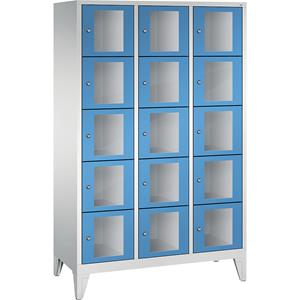 C+P CLASSIC Fächerschrank, Fachhöhe 295 mm, mit Füßen, 15 Fächer, Breite 1200 mm, Tür lichtblau