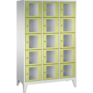 C+P CLASSIC Fächerschrank, Fachhöhe 295 mm, mit Füßen, 15 Fächer, Breite 1200 mm, Tür viridingrün