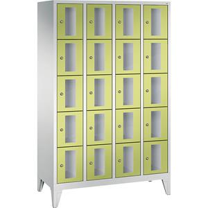 C+P CLASSIC Fächerschrank, Fachhöhe 295 mm, mit Füßen, 20 Fächer, Breite 1190 mm, Tür viridingrün