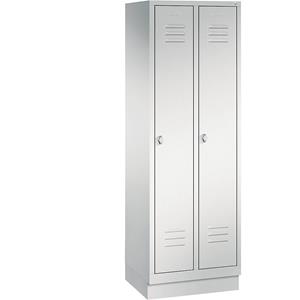 C+P CLASSIC Aufbewahrungsschrank mit Sockel, 2 Abteile, Abteilbreite 300 mm, lichtgrau