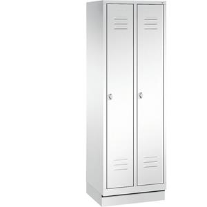 C+P CLASSIC Aufbewahrungsschrank mit Sockel, 2 Abteile, Abteilbreite 300 mm, verkehrsweiß