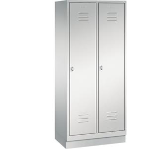 C+P CLASSIC Aufbewahrungsschrank mit Sockel, 2 Abteile, Abteilbreite 400 mm, lichtgrau