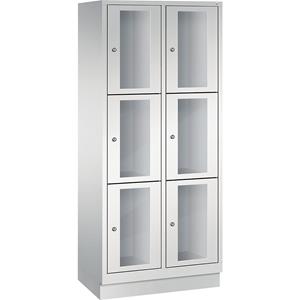 C+P CLASSIC Fächerschrank, Fachhöhe 510 mm, mit Sockel, 6 Fächer, Breite 810 mm, Tür lichtgrau