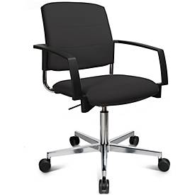 Schäfer Shop Genius Bezoekersstoel SSI Proline Visit P3+, gestoffeerde rugleuning, universele wielen, zwart