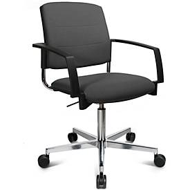 Schäfer Shop Genius Bezoekersstoel SSI Proline Visit P3+, gestoffeerde rugleuning, universele wielen, antraciet