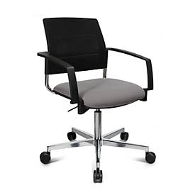Schäfer Shop Genius Bezoekersstoel SSI Proline Visit S3+, gazen rugleuning, universele wielen, grijs/zwart