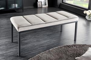 Invicta Interior Bank Boutique 80cm Lichtgrijs Fluweel/ 43314