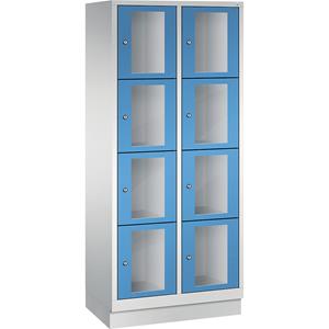 C+P CLASSIC Fächerschrank, Fachhöhe 375 mm, mit Sockel, 8 Fächer, Breite 810 mm, Tür lichtblau