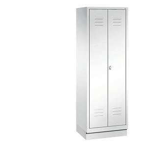 C+P CLASSIC Geräteschrank mit Sockel, 2 Abteile, Abteilbreite 300 mm, verkehrsweiß