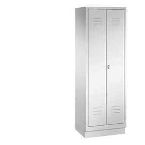 C+P CLASSIC Geräteschrank mit Sockel, 2 Abteile, Abteilbreite 300 mm, lichtgrau