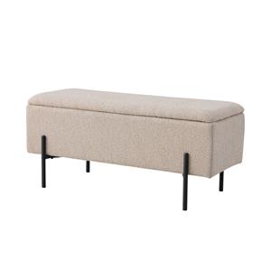 Artichok Marlou bouclé bankje met opbergruimte beige - 95 x 46 cm