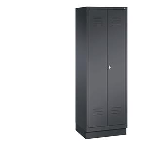 C+P CLASSIC Geräteschrank mit Sockel, 2 Abteile, Abteilbreite 300 mm, schwarzgrau