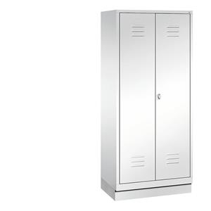 C+P CLASSIC Geräteschrank mit Sockel, 2 Abteile, Abteilbreite 400 mm, verkehrsweiß