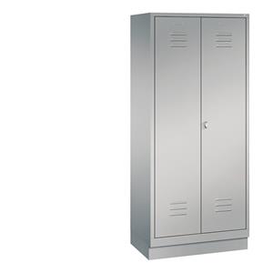C+P CLASSIC Geräteschrank mit Sockel, 2 Abteile, Abteilbreite 400 mm, weißaluminium