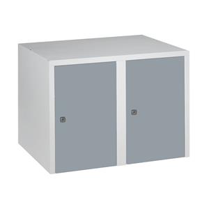 Wolf Opzetkast, 2 afdelingen, h x b x d = 445 x 600 x 500 mm, zilvergrijs
