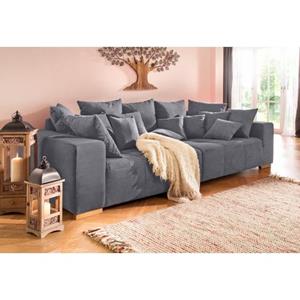 Home affaire Big-Sofa "Neapel", mit vielen losen Kissen, in 2 Bezugsqualitäten