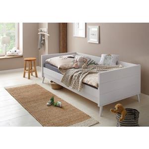 Lüttenhütt Jugendbett "Ellen", aus massivem Kiefernholz, in 2 verschiedenen Farben, mit Holzfüßen