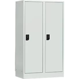 Schoollocker, compartimentbreedte 400 mm, 2 compartimenten, lichtgrijs/lichtgrijs