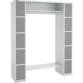 Schäfer Shop Select Schäfer Shop  Select Lockerkast, met hoedenplank en kledingstang, B 1565 x D 500 x H 1950 mm, lichtgrijs/grijs