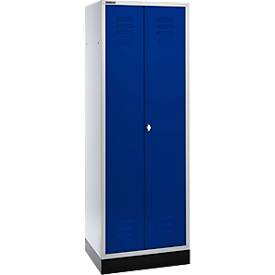 Schäfer Shop Select Materiaallocker, 1800 x 630 x 500 mm, draaigrendelslot,  lichtgrijs/gentiaanblauw