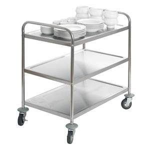 PULSIVA Serveerwagen Standard 3B 3 plateaus; 85x54x93 cm (BxDxH); zilver