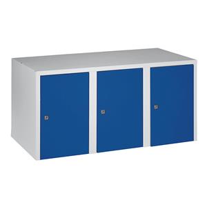 Wolf Opzetkast, 3 afdelingen, h x b x d = 445 x 900 x 500 mm, gentiaanblauw