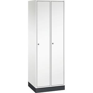 C+P Lockerkast Intro, breedte 620 mm, 2 afdelingen, kastframe zuiver wit, deuren zuiver wit