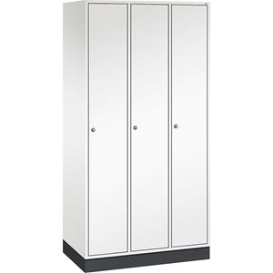 C+P Lockerkast Intro, breedte 920 mm, 3 afdelingen, kastframe zuiver wit, deuren zuiver wit