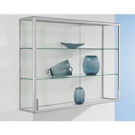 Wandvitrinekast, 1220 x 300 x 1020 mm, zilver