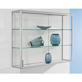 Wandvitrinekast, 1520 x 300 x 1020 mm, zilver