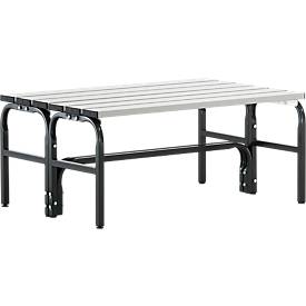 Sypro Kleedkamerbank, stalen buis/aluminium, dubbel, 1015 mm lang, antraciet