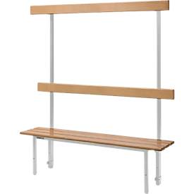 Schäfer Shop Select bank, voor kleedkamers, met rugwand, 5 dubbele haken B 995 x D 310 x H 415 mm, lichtgrijs