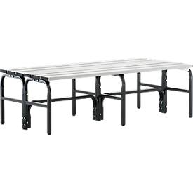 Sypro Kleedkamerbank, stalen buis/aluminium, dubbel, 1500 mm lang, antraciet